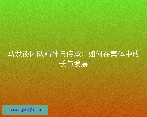 马龙谈团队精神与传承：如何在集体中成长与发展