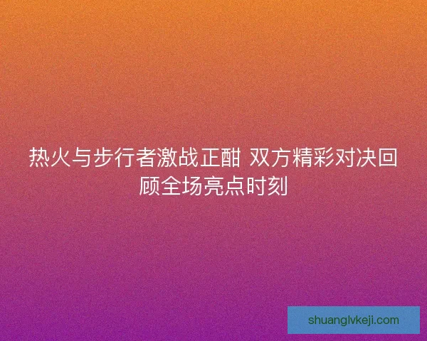 热火与步行者激战正酣 双方精彩对决回顾全场亮点时刻